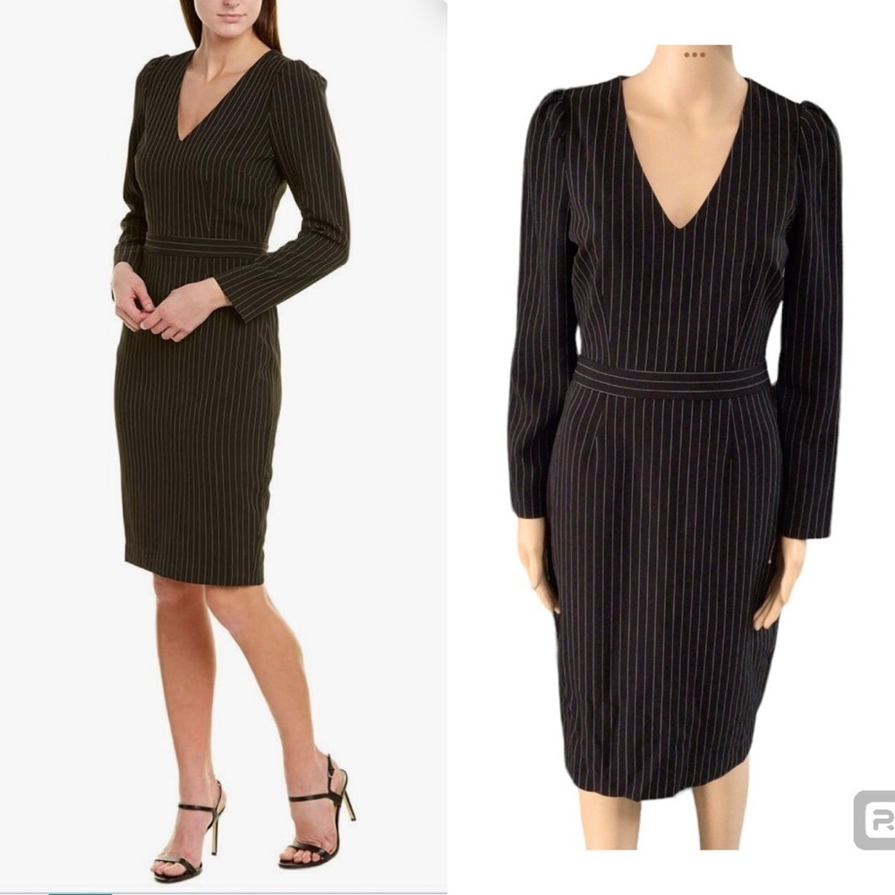 ALI & JAY Black Pinstripe Long Sleeve Dress